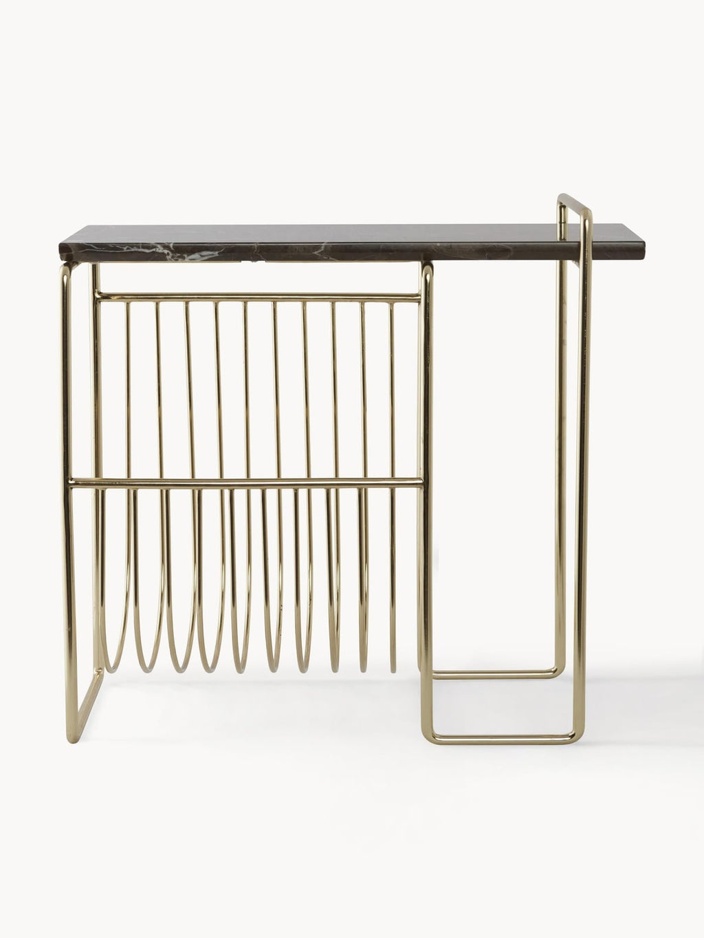 Alderton Marble Side Table with Magazine Rack