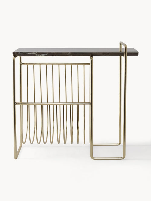 Alderton Marble Side Table with Magazine Rack