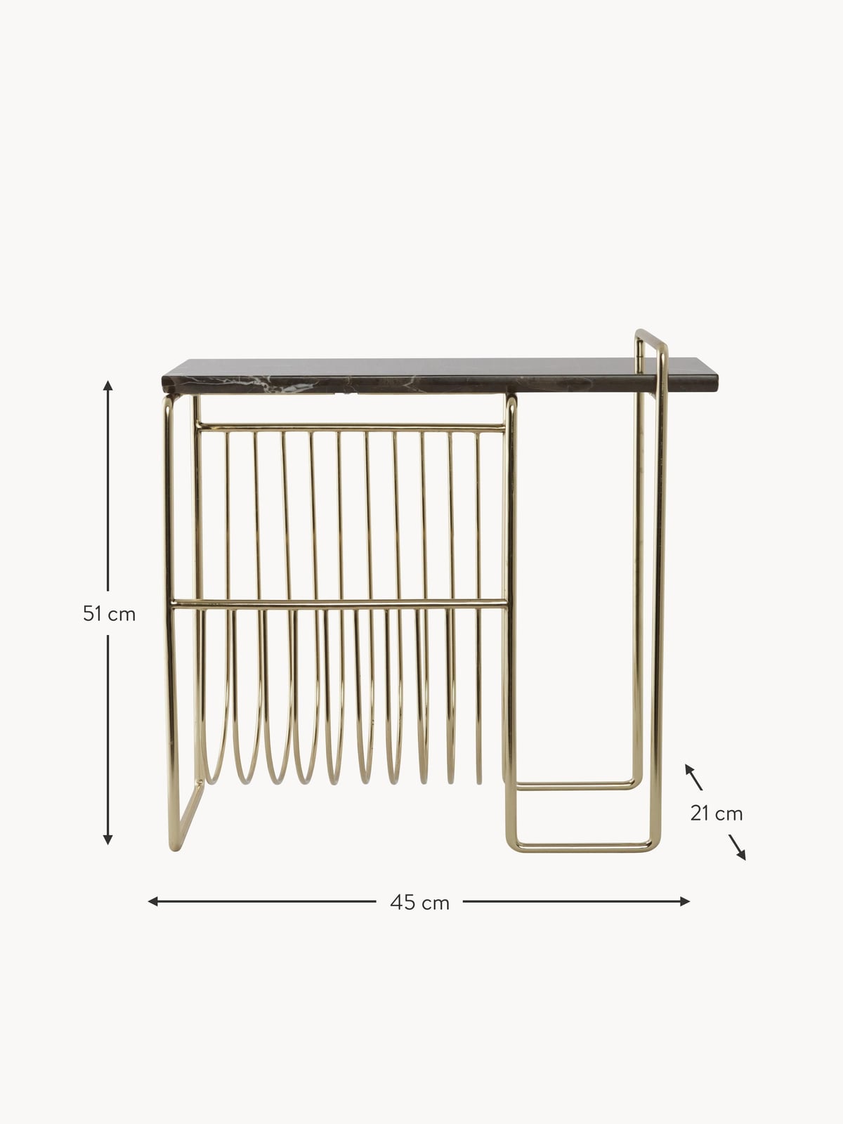 Alderton Marble Side Table with Magazine Rack