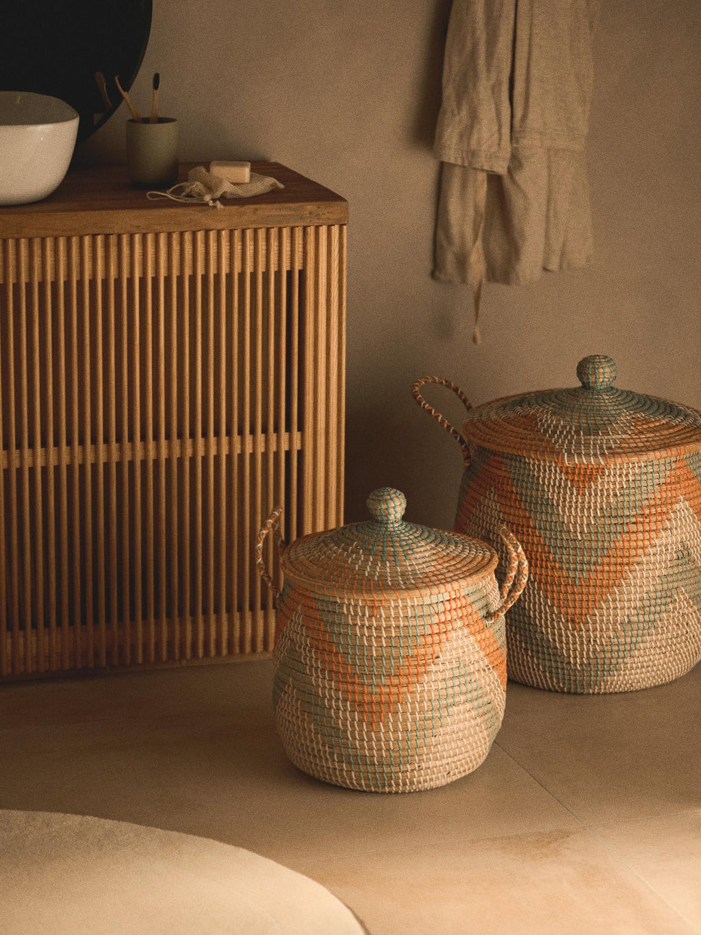 Alnmouth Storage Baskets with Lids, Set of 2
