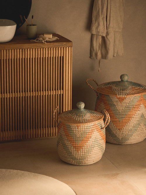 Alnmouth Storage Baskets with Lids, Set of 2