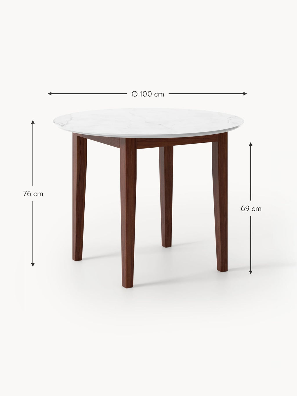 Ansdell Round Marble Effect Dining Table, in various sizes