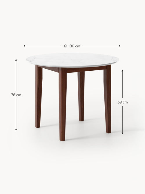 Ansdell Round Marble Effect Dining Table, in various sizes