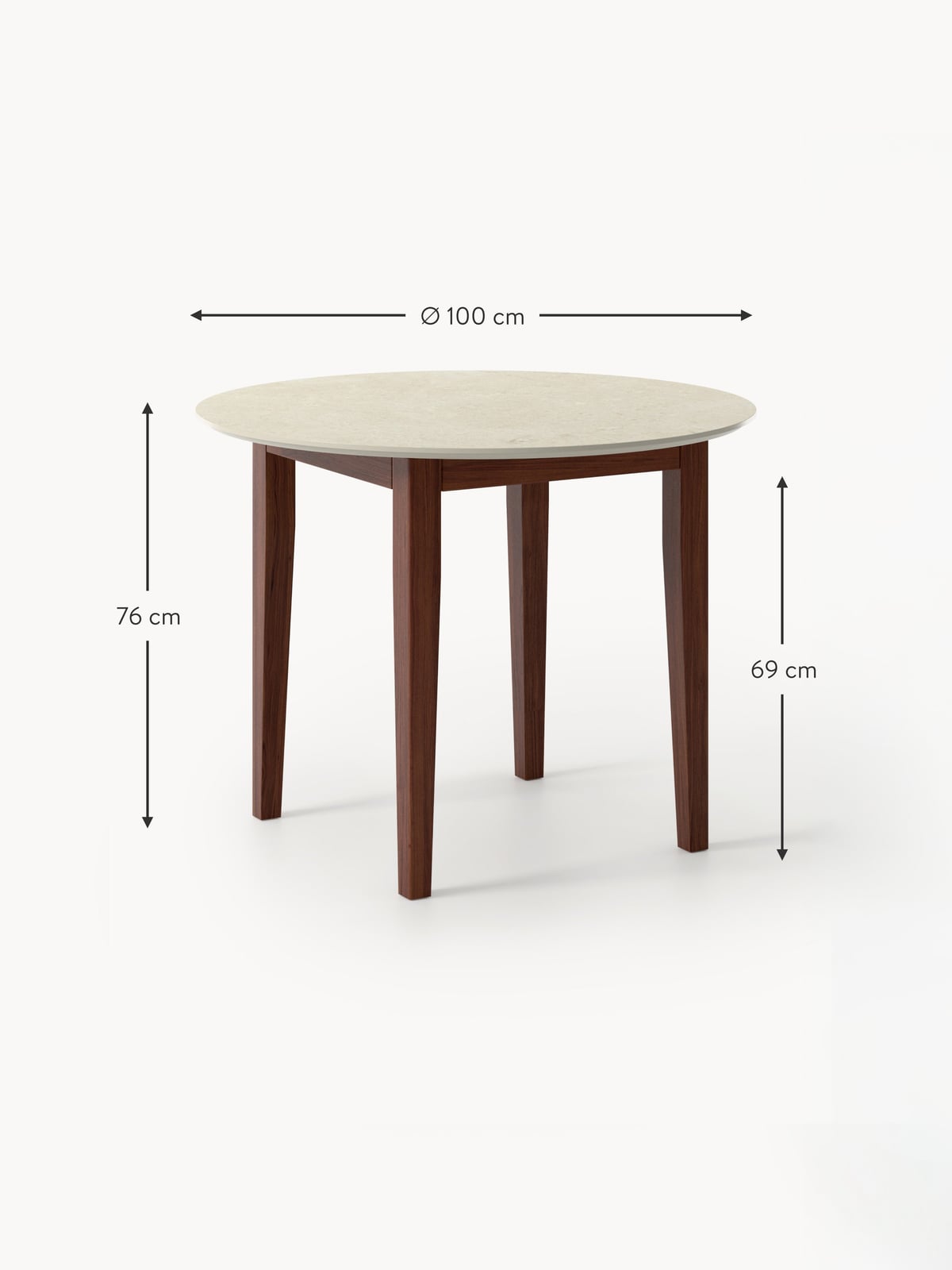 Ansdell Round Travertine Effect Dining Table, in various sizes
