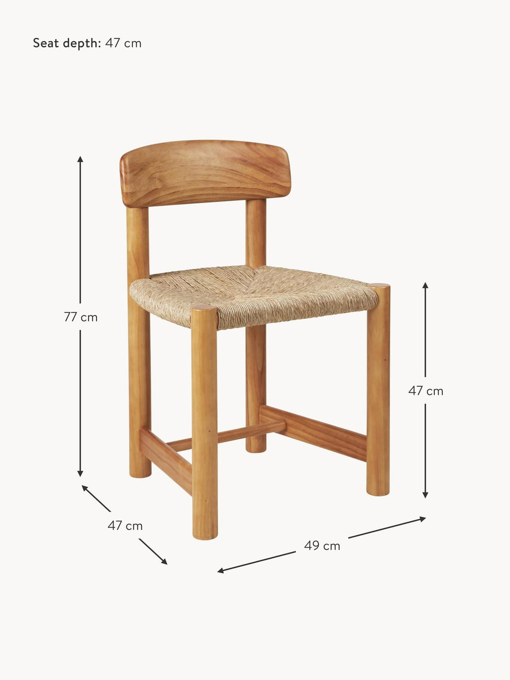 Ashley Handmade Pine Wood Dining Chair