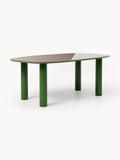 Barlow Organic Dining Table with Glass Top, 200 x 110 cm