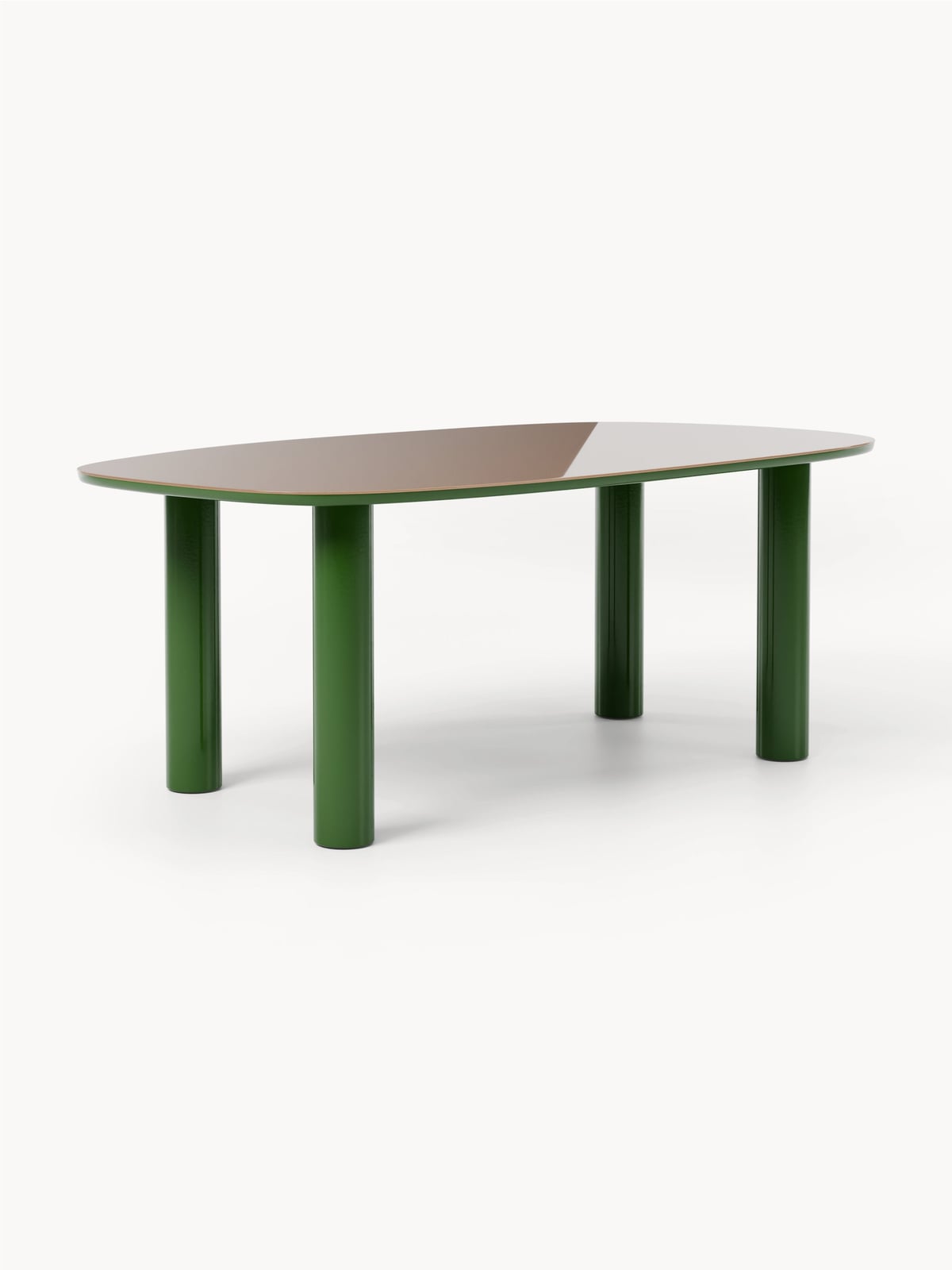 Barlow Organic Dining Table with Glass Top, 200 x 110 cm