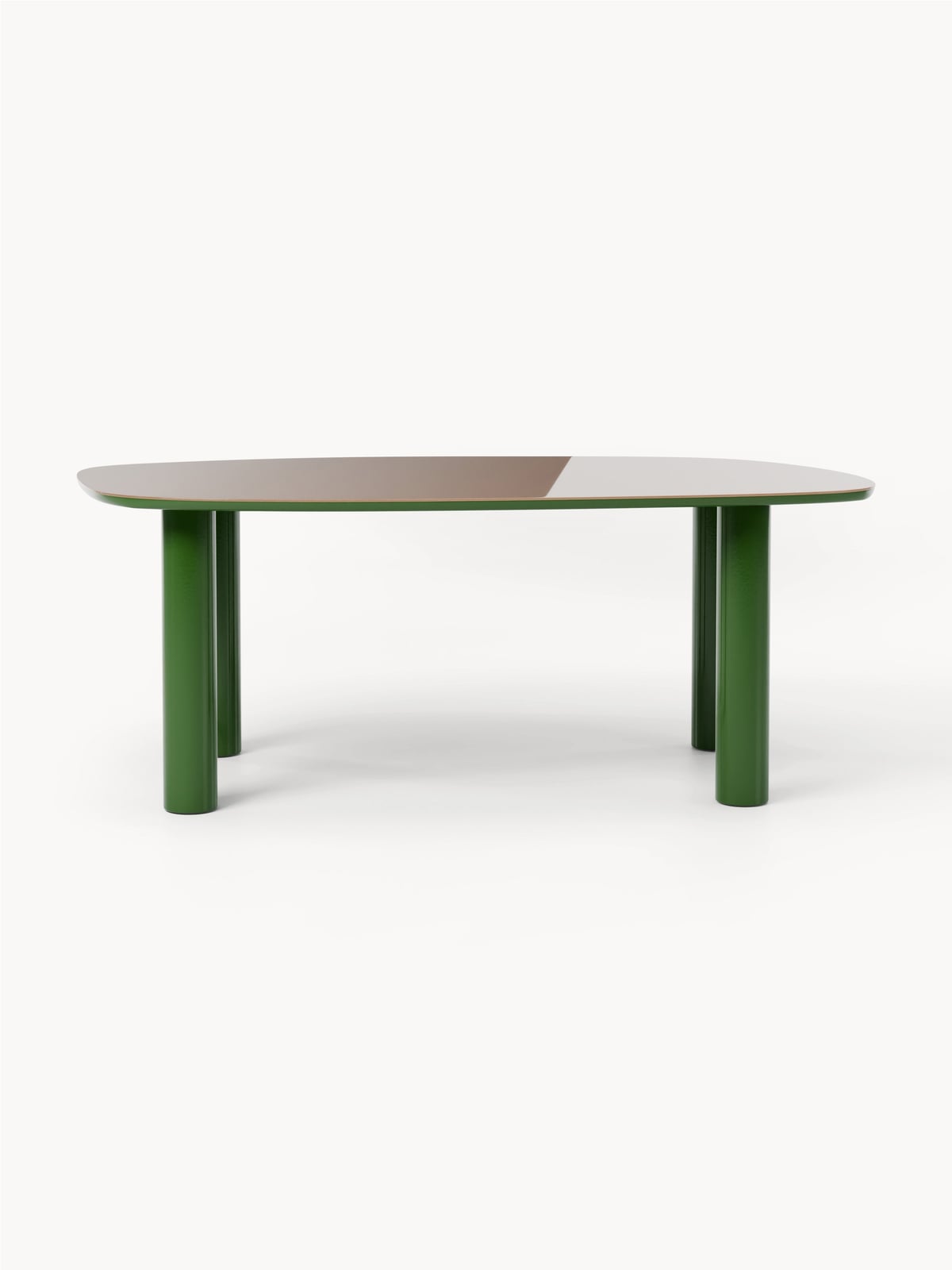 Barlow Organic Dining Table with Glass Top, 200 x 110 cm