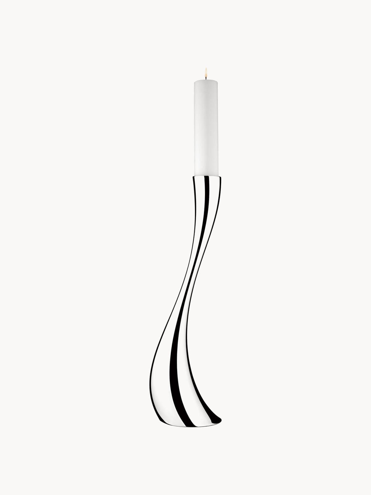 Barlow Stainless Steel Candle Holder in An Organic Shape, H 60 cm