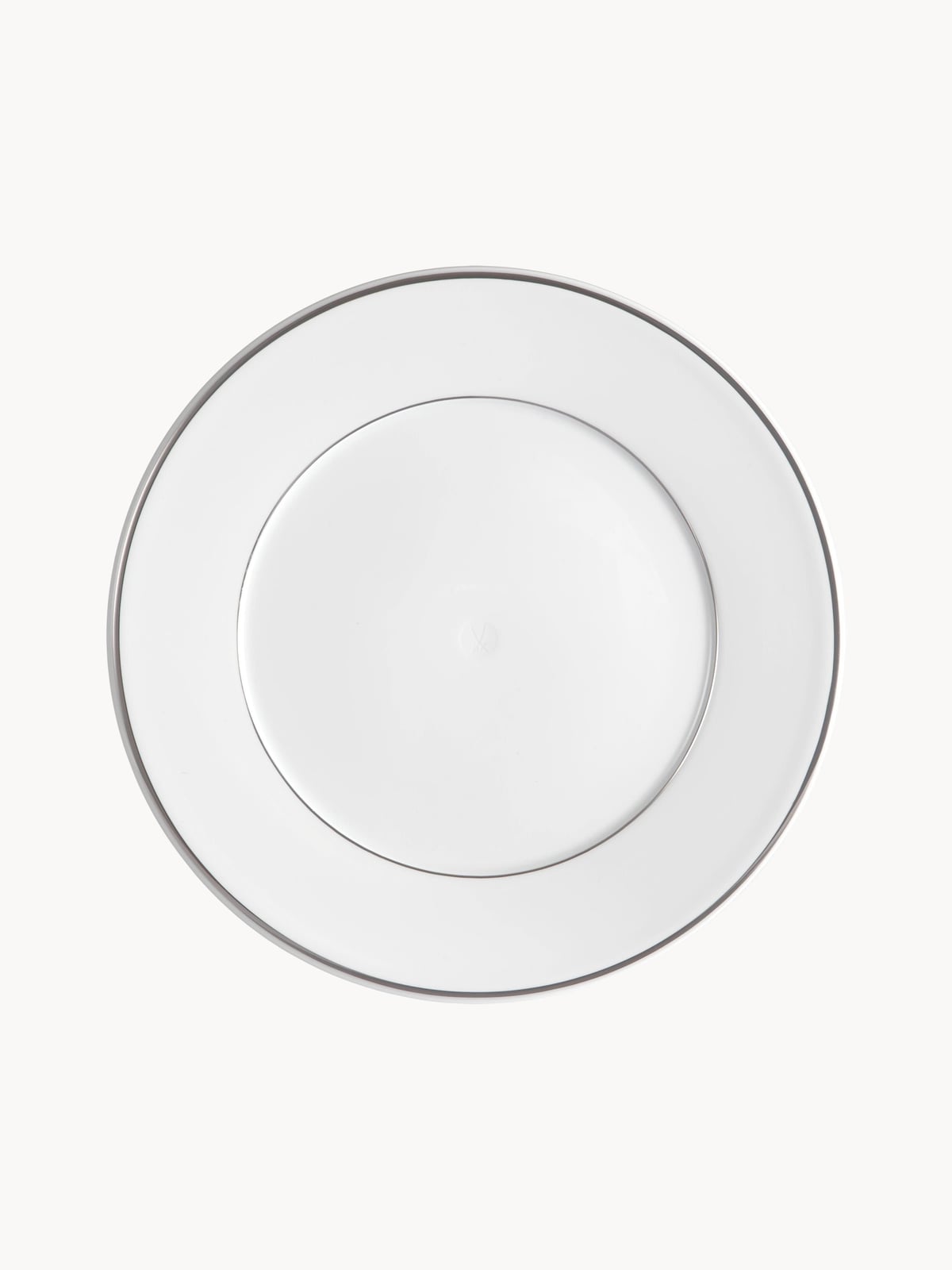 Beckwith Handmade Porcelain Dinner Plates with Platinum Rim, Set of 2
