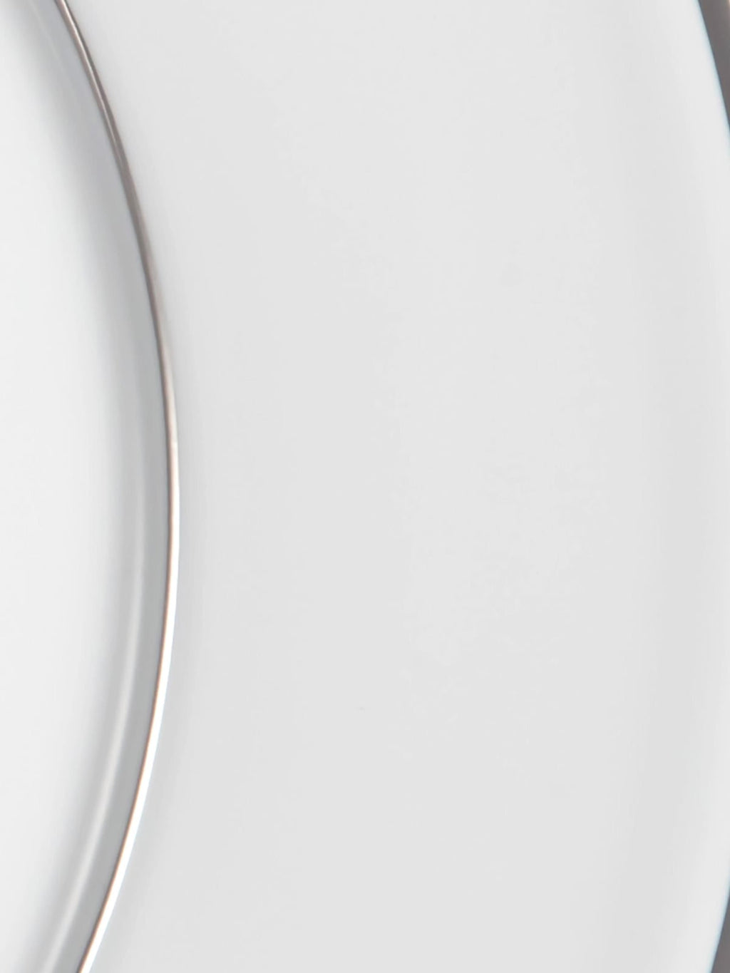 Beckwith Handmade Porcelain Dinner Plates with Platinum Rim, Set of 2