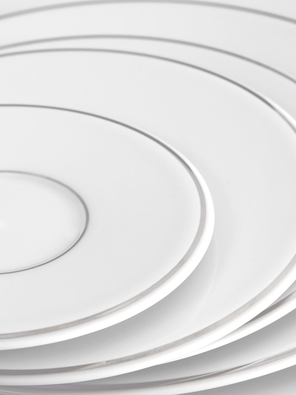 Beckwith Handmade Porcelain Dinner Plates with Platinum Rim, Set of 2