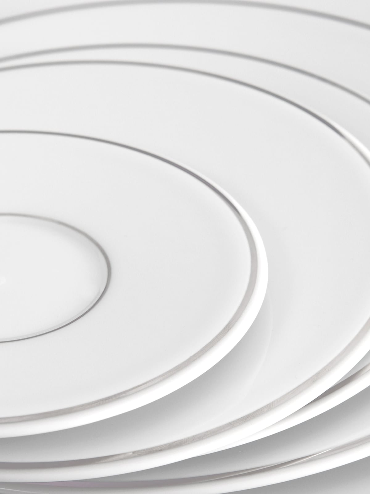 Beckwith Handmade Porcelain Dinner Plates with Platinum Rim, Set of 2