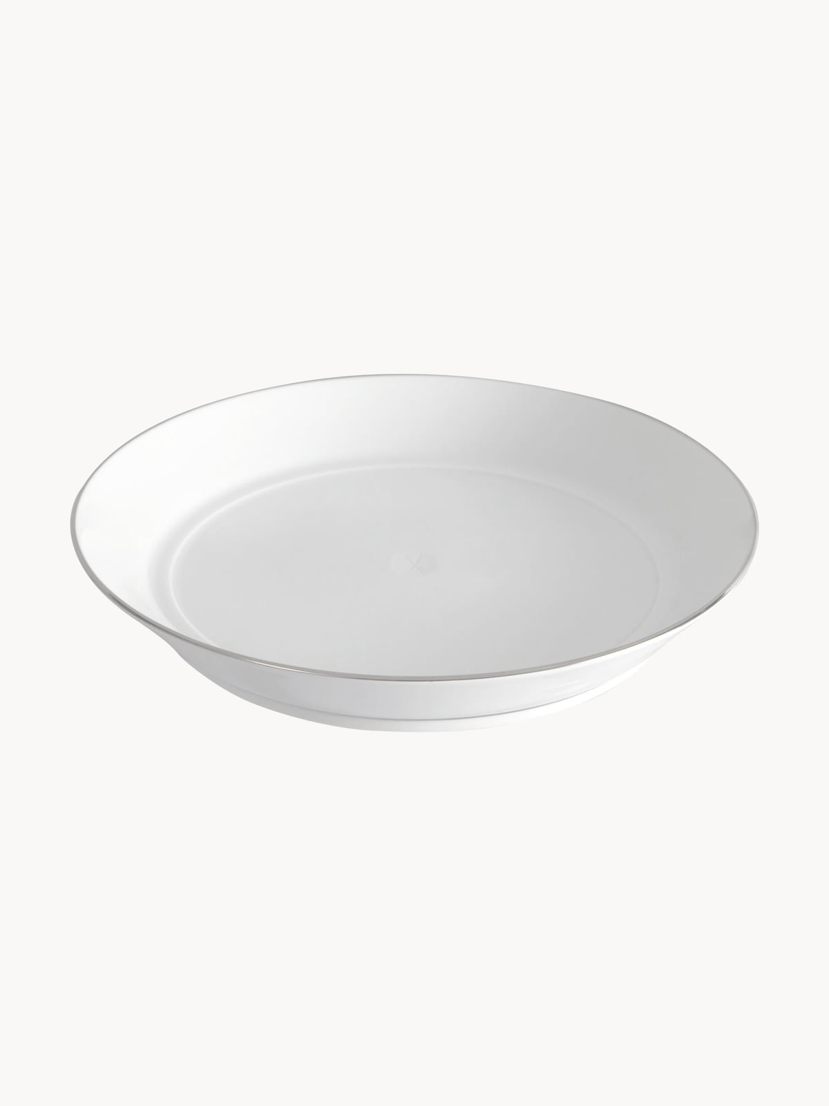 Beckwith Handmade Porcelain Pasta Plates with Platinum Rim, Set of 2
