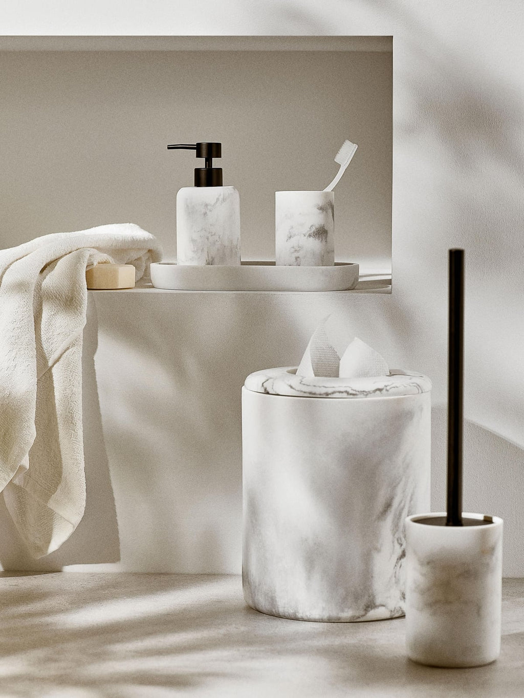 Beckwith Marble Effect Waste Bin