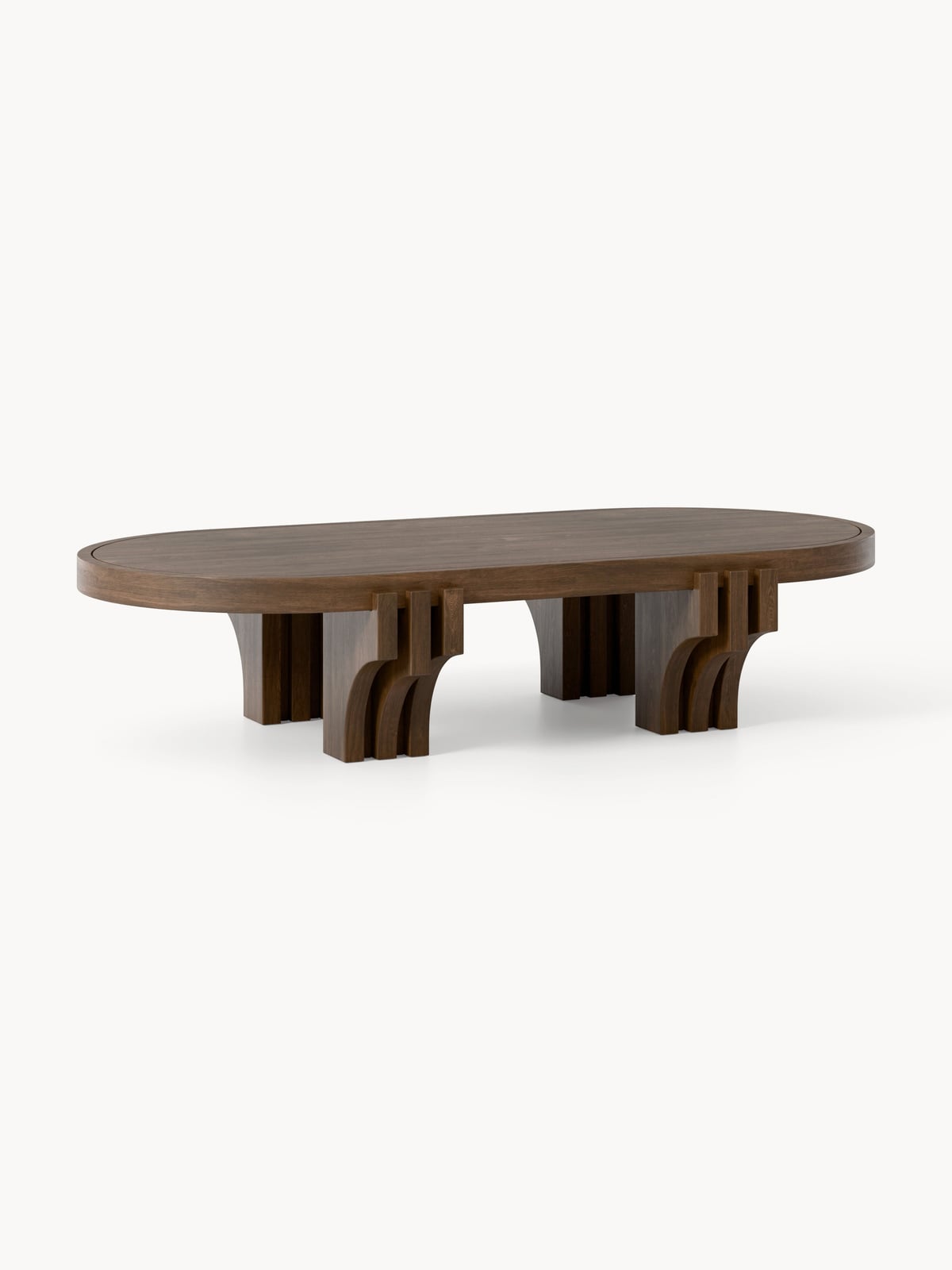 Beckwith Oval Oak Wood Coffee Table