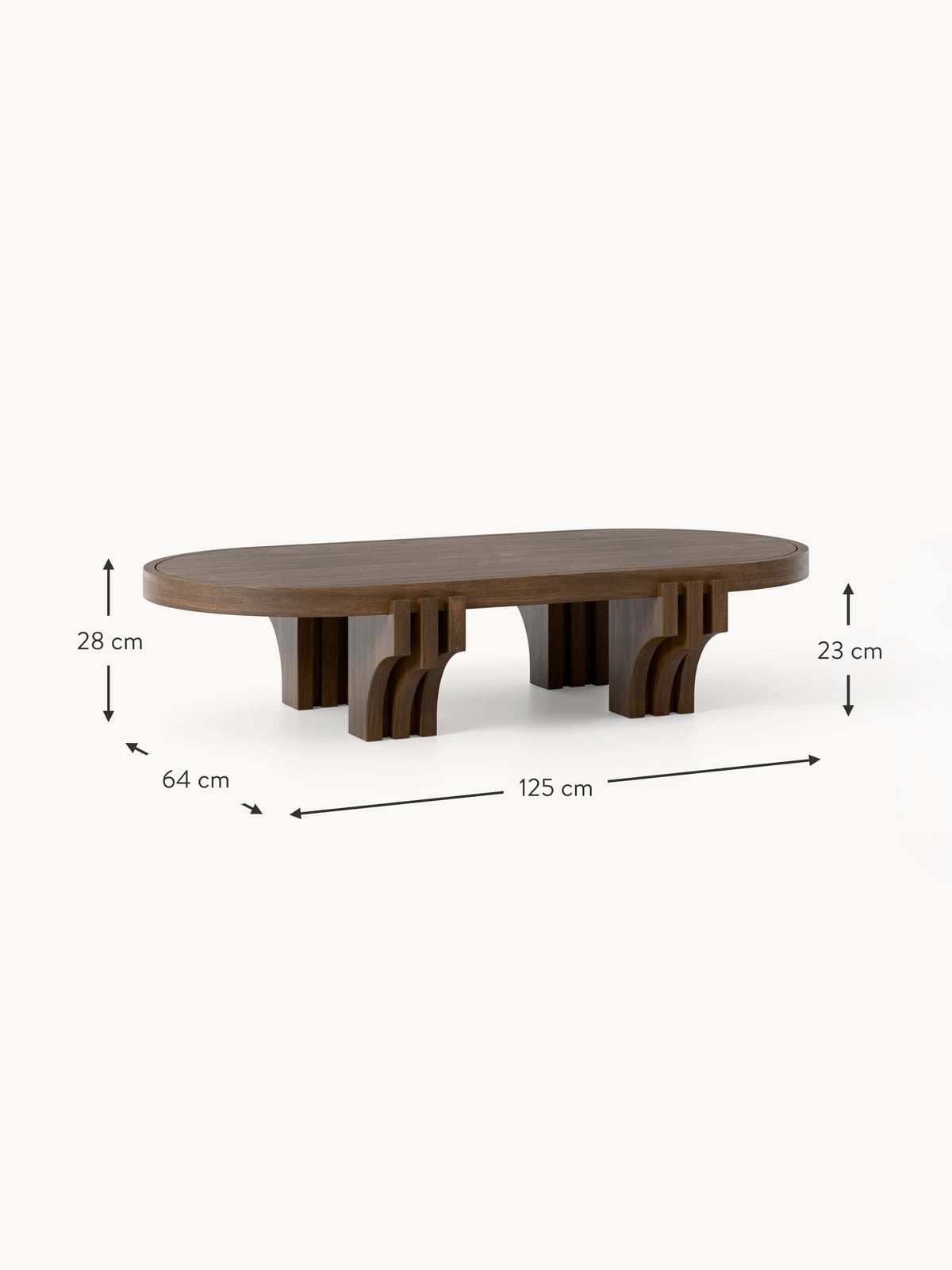 Beckwith Oval Oak Wood Coffee Table