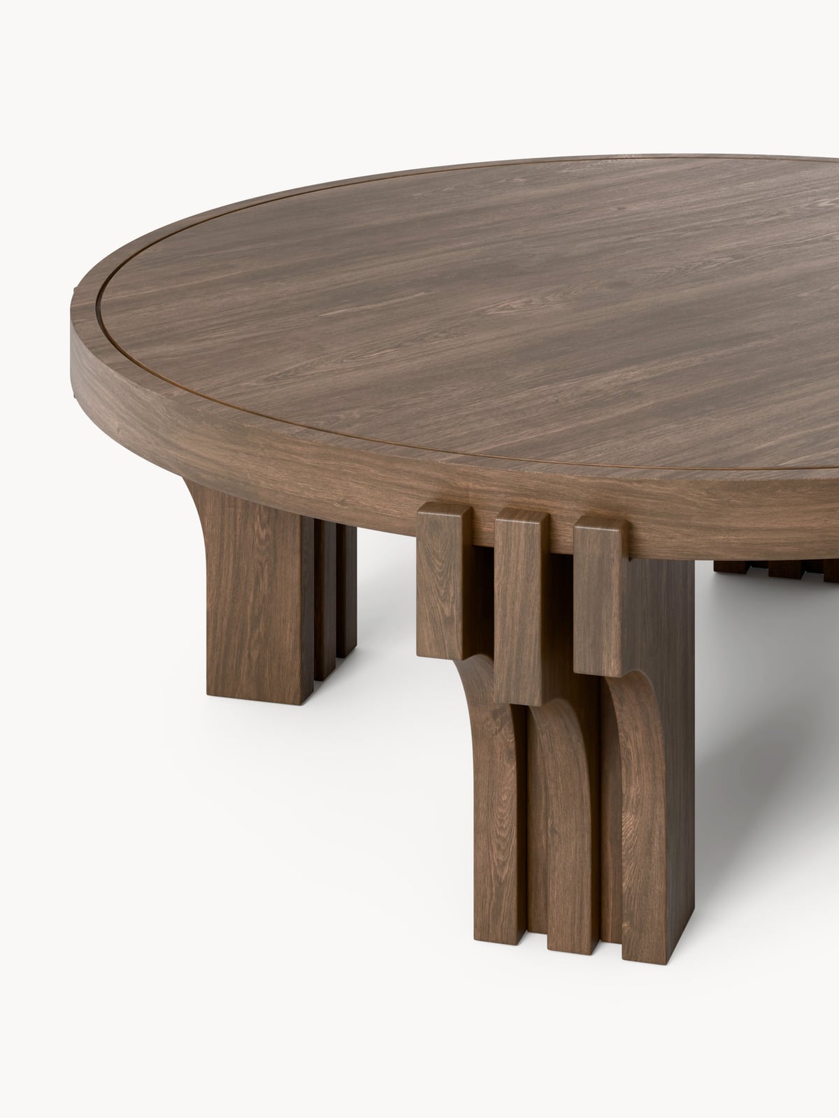 Beckwith Round Oak Wood Coffee Table