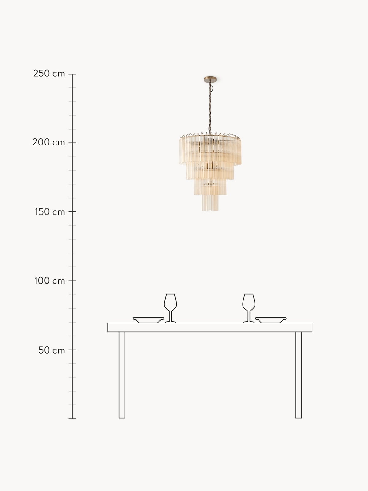Bexley Large Glass Chandelier