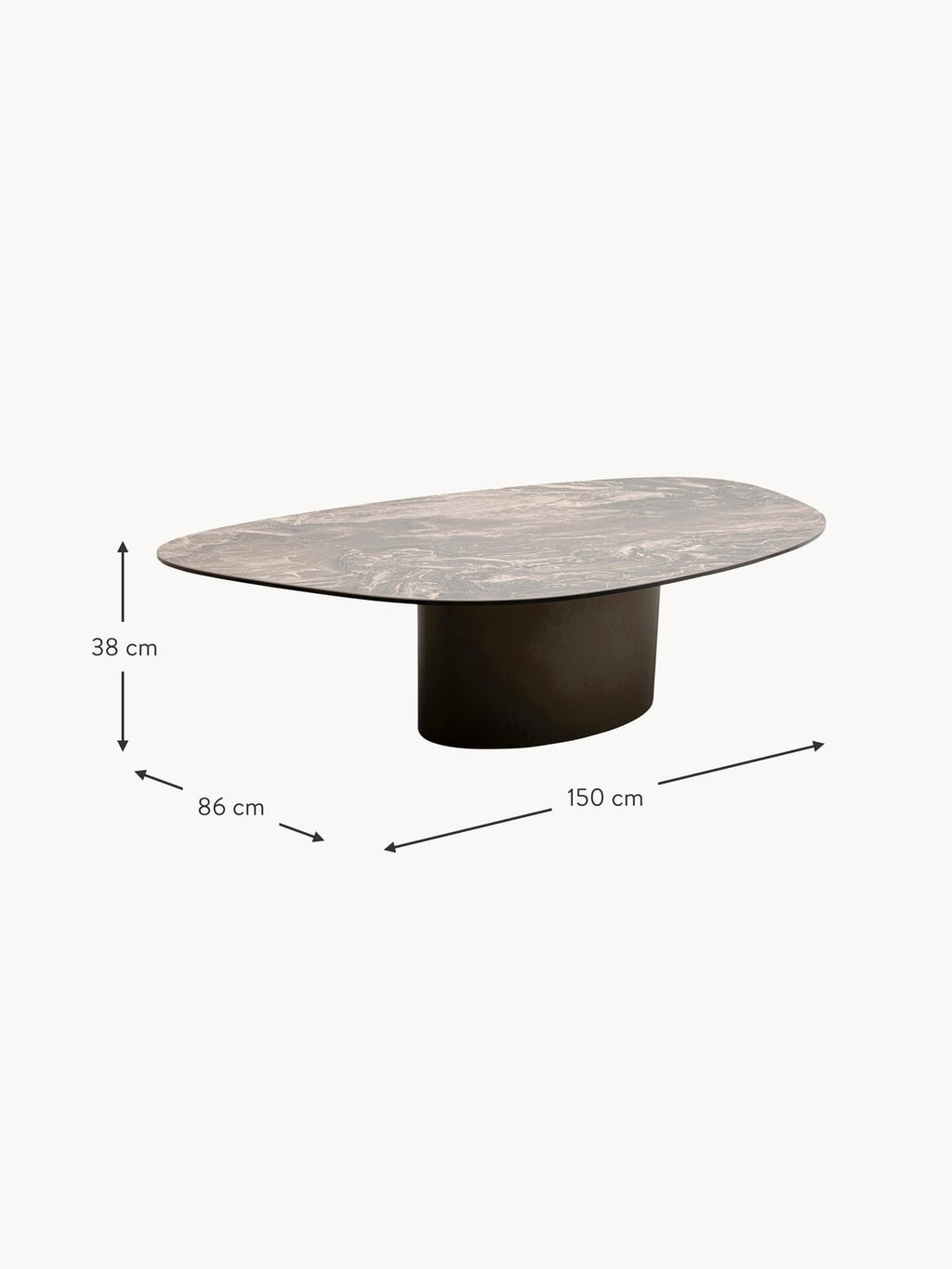 Blakeney Organic-Shaped Marble Effect Coffee Table Paso