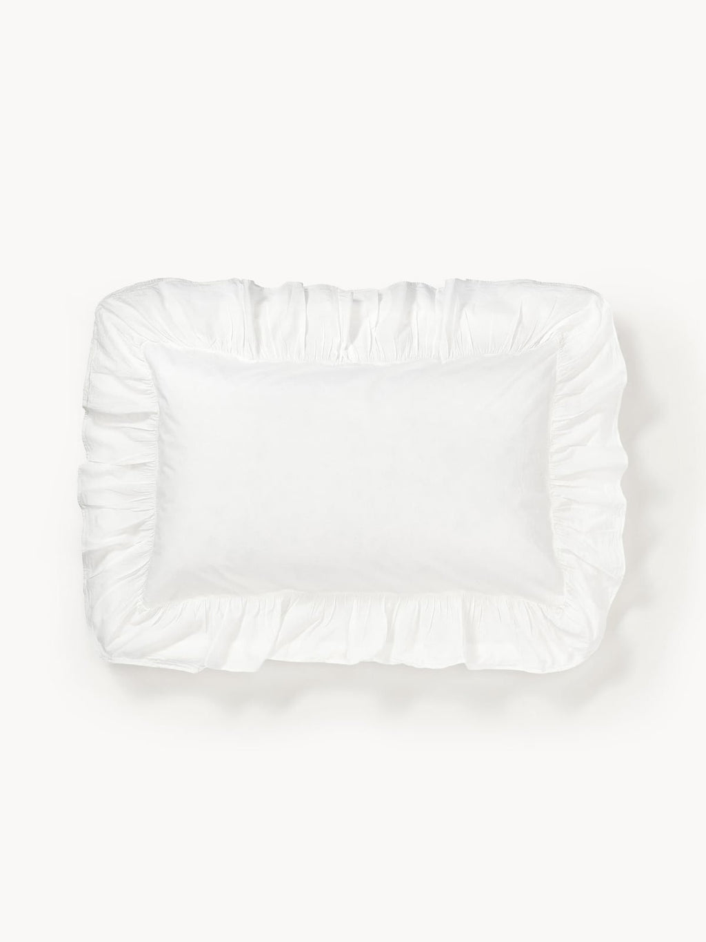 Bramley Washed Cotton Percale Pillowcase with Ruffles