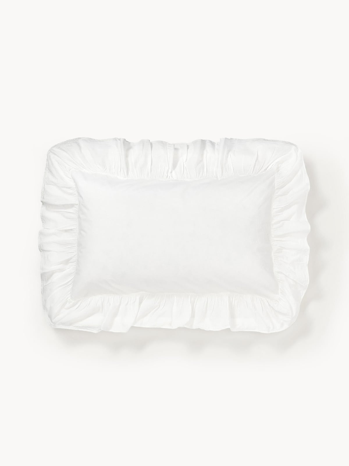 Bramley Washed Cotton Percale Pillowcase with Ruffles