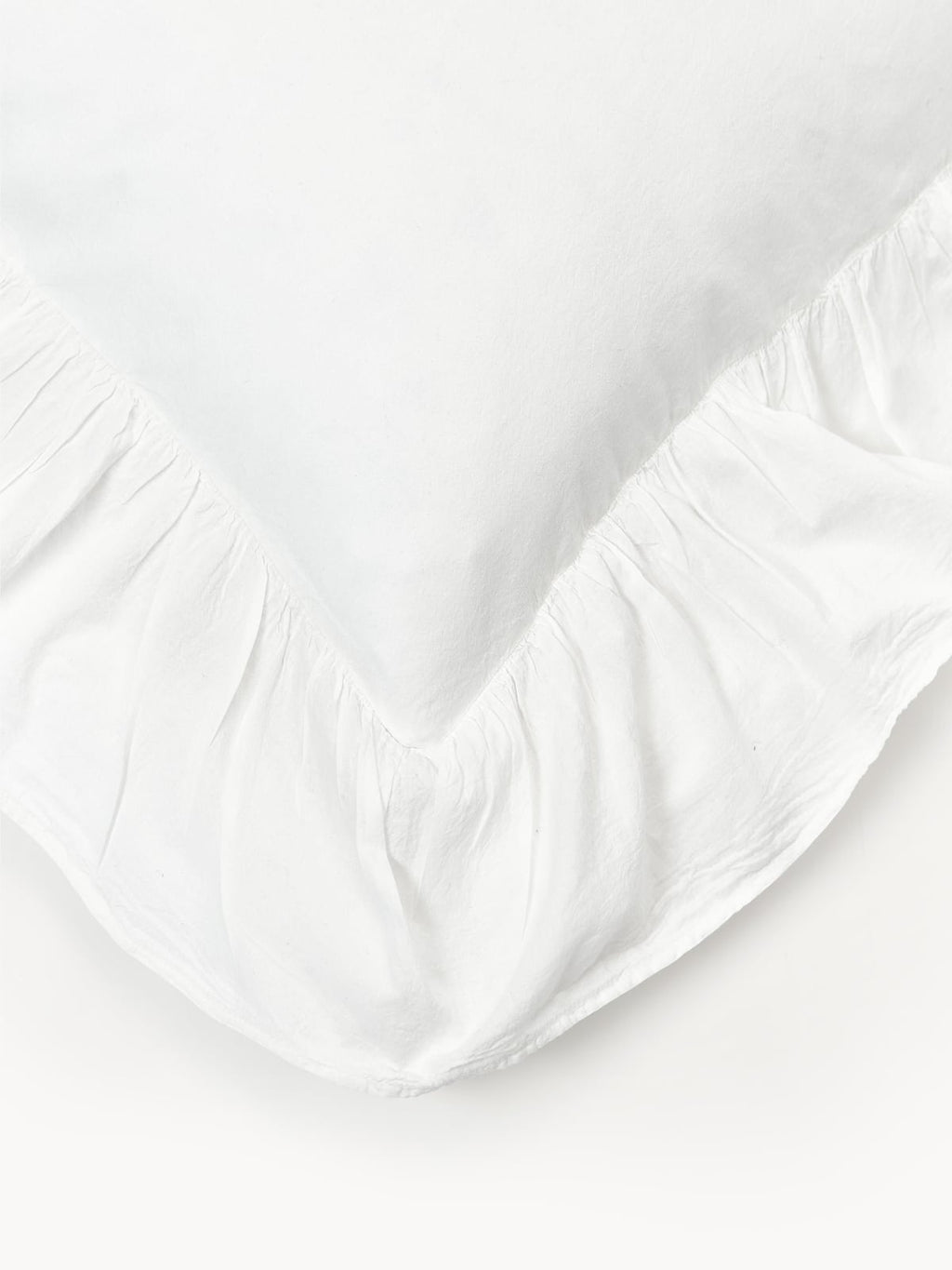 Bramley Washed Cotton Percale Pillowcase with Ruffles