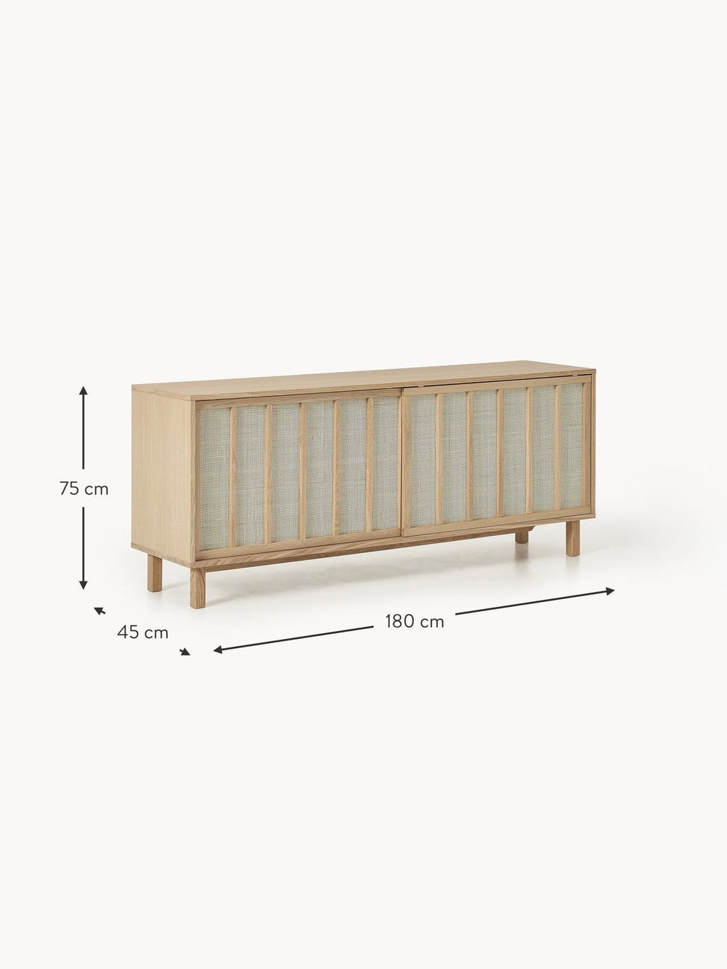 Cawdor Sideboard with Rattan Fronts