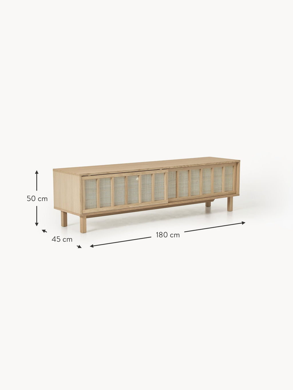 Cawdor TV Stand with Rattan Fronts