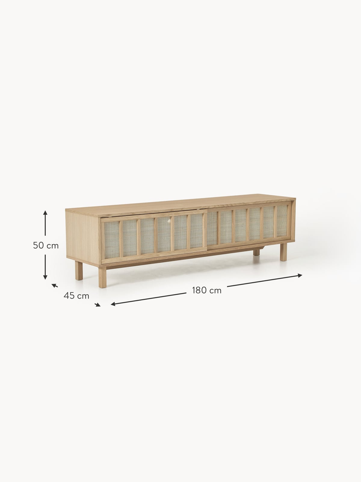 Cawdor TV Stand with Rattan Fronts