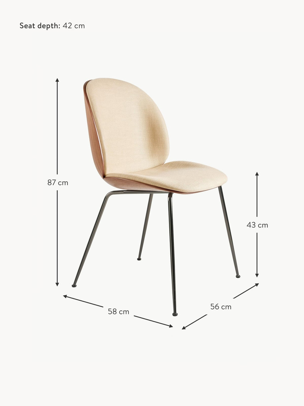 Charlbury Upholstered Chair with Seat Shell