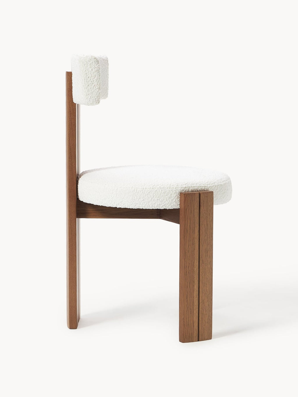 Charlbury Wooden Dining Chair with Bouclé Upholstery