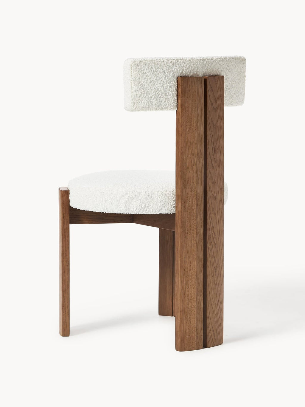 Charlbury Wooden Dining Chair with Bouclé Upholstery