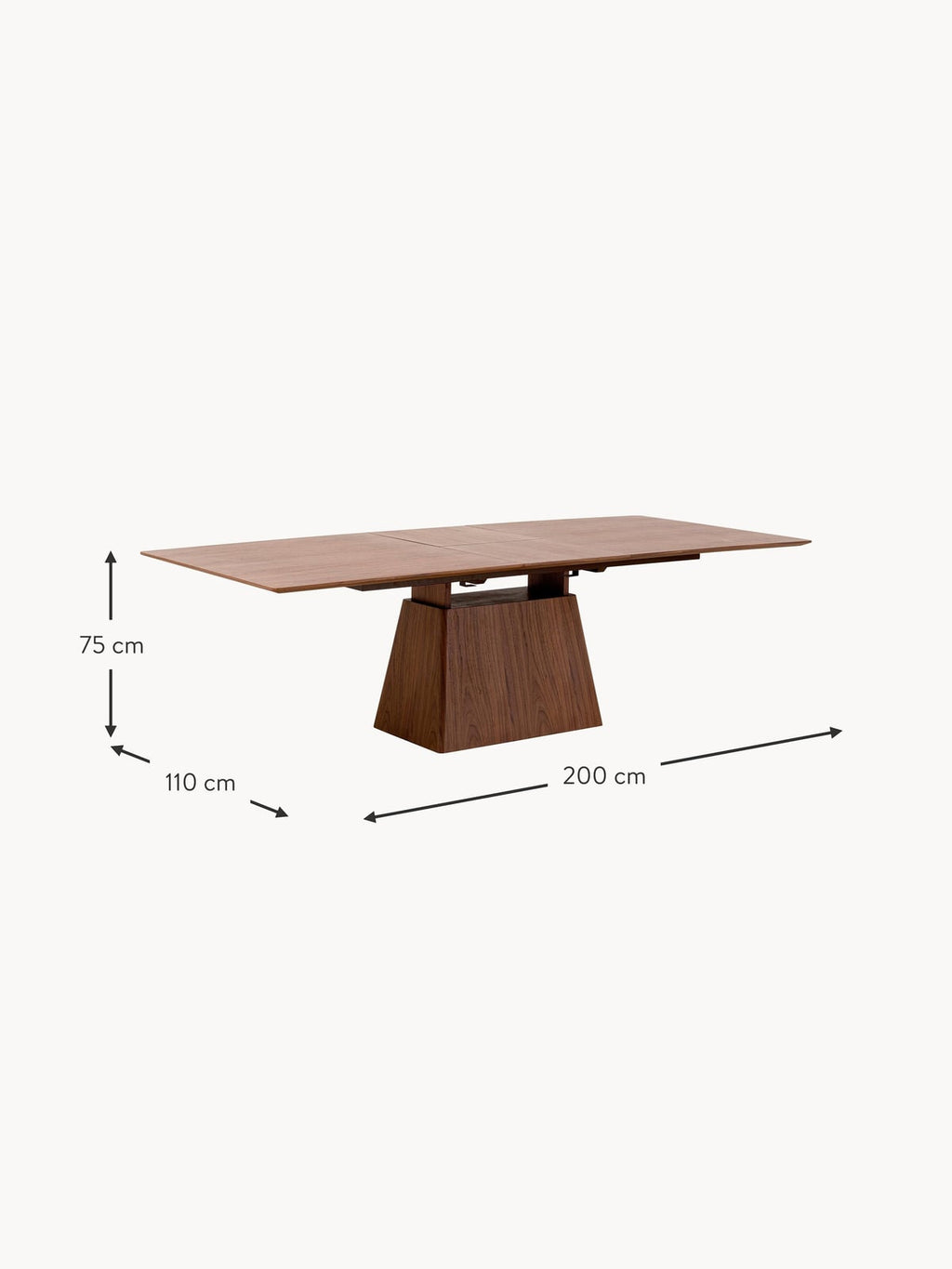 Cotgrave Wooden Extendable Dining Table, 200 - 250 x 110 cm
