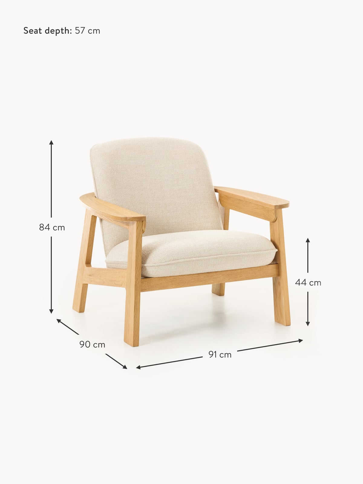 Cranmore Oak Wood Lounge Armchair
