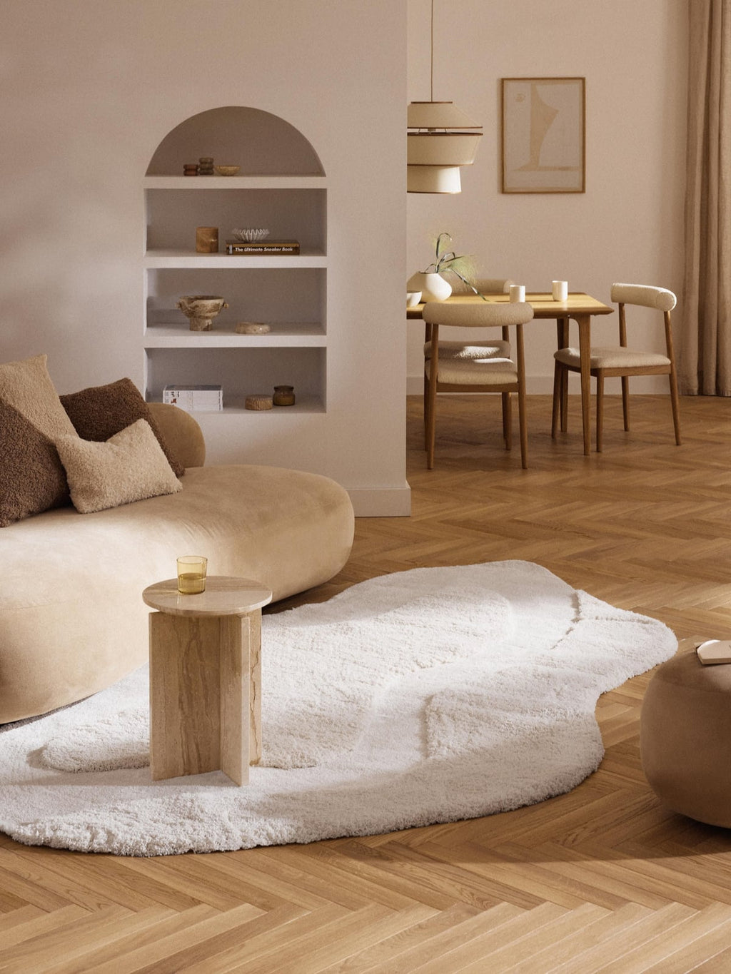 Crowhurst Organic-Shaped High-Low Rug