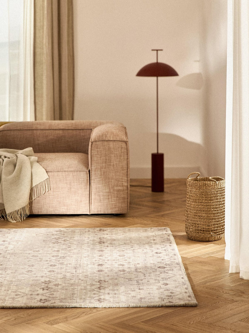 Dalby Hand-Woven Low-Pile Rug with Ornaments