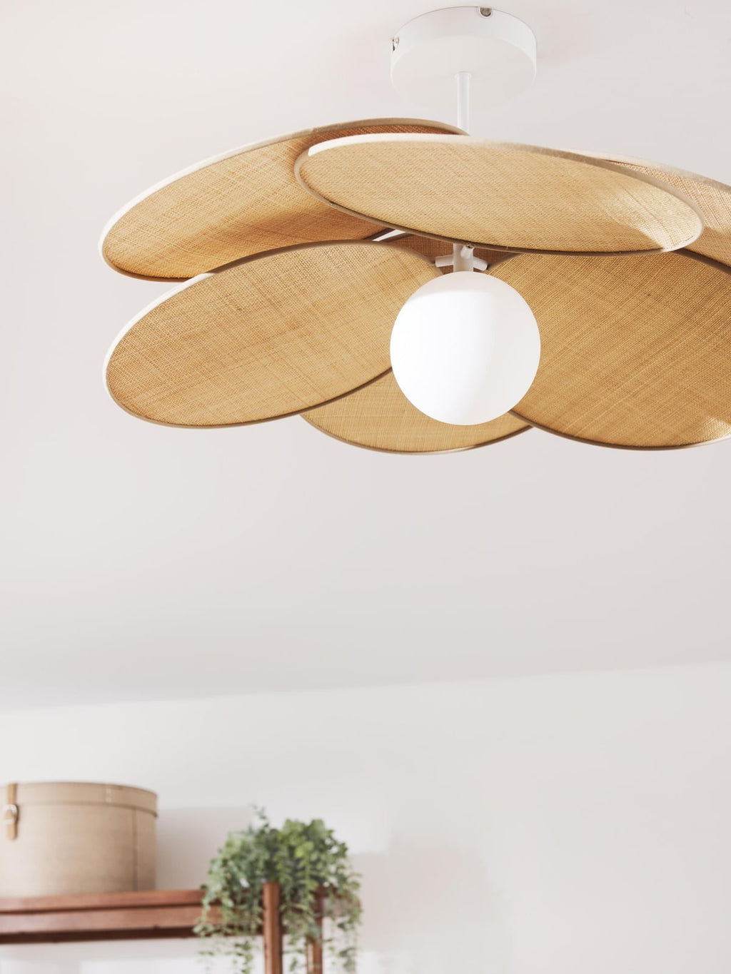 Danby Ceiling Lamp with Natural Fibre Decor