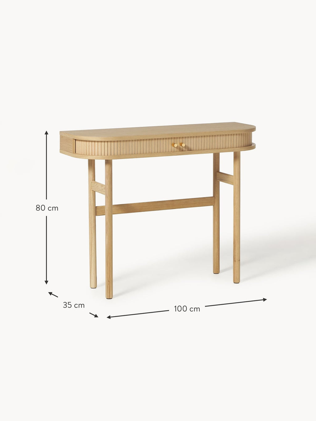 Delamere Console Table with Fluted Front