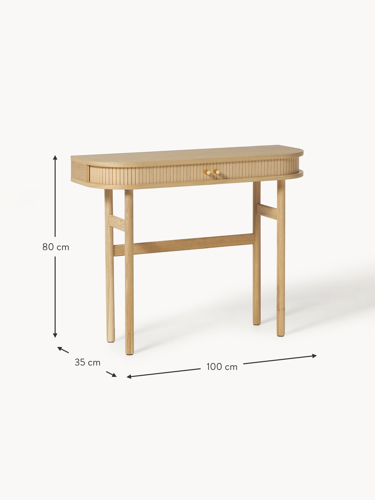 Delamere Console Table with Fluted Front