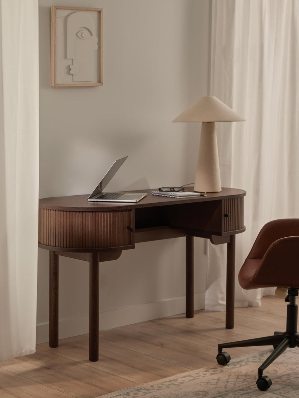 Delamere Desk with Fluted Front