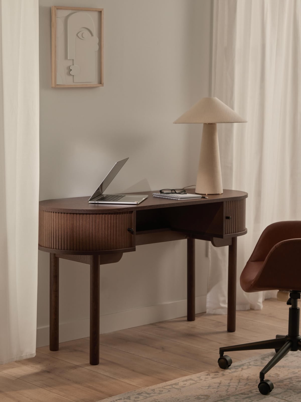 Delamere Desk with Fluted Front