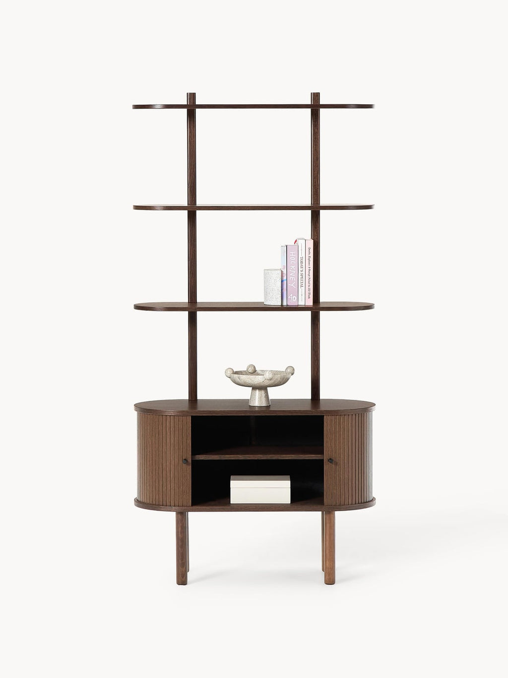 Delamere Narrow Shelving Unit with Fluted Front