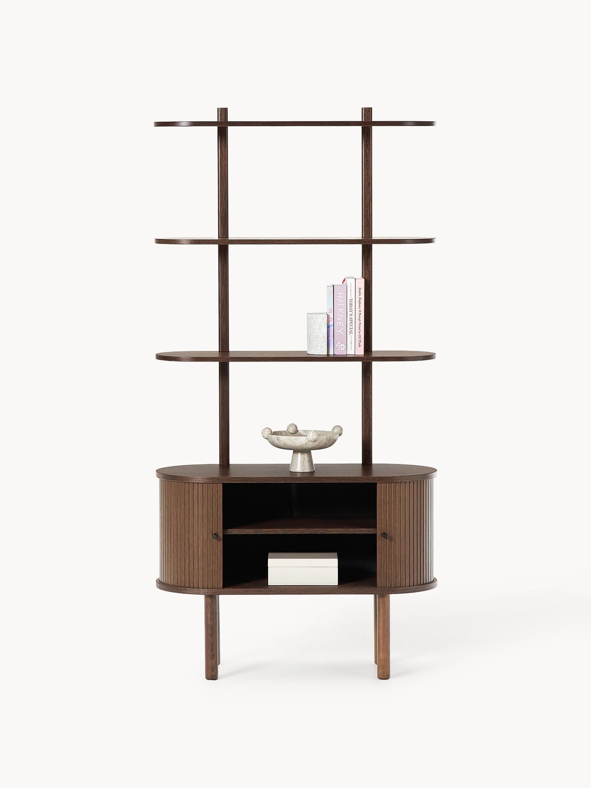 Delamere Narrow Shelving Unit with Fluted Front