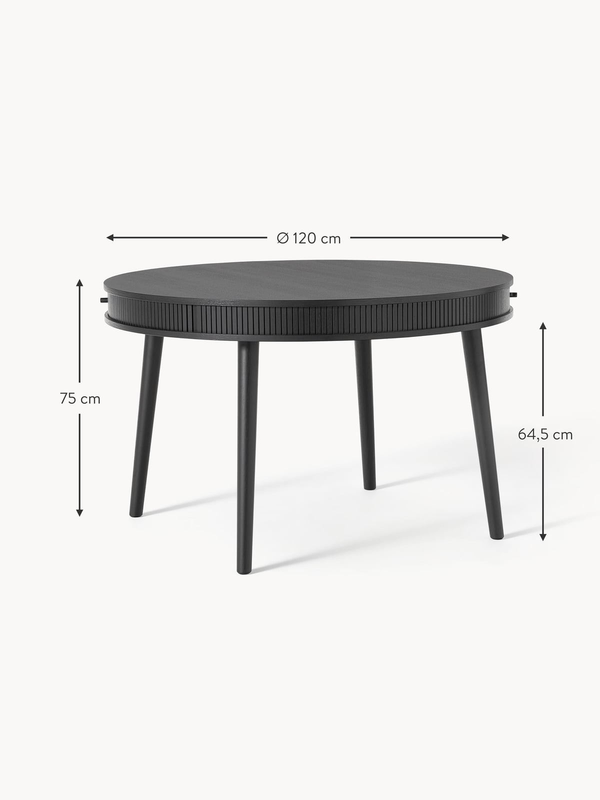 Delamere Round Dining Table with Storage Space, in various sizes