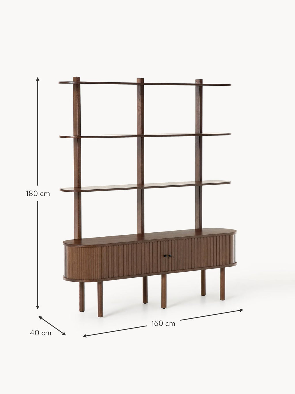 Delamere Shelving Unit with Fluted Front