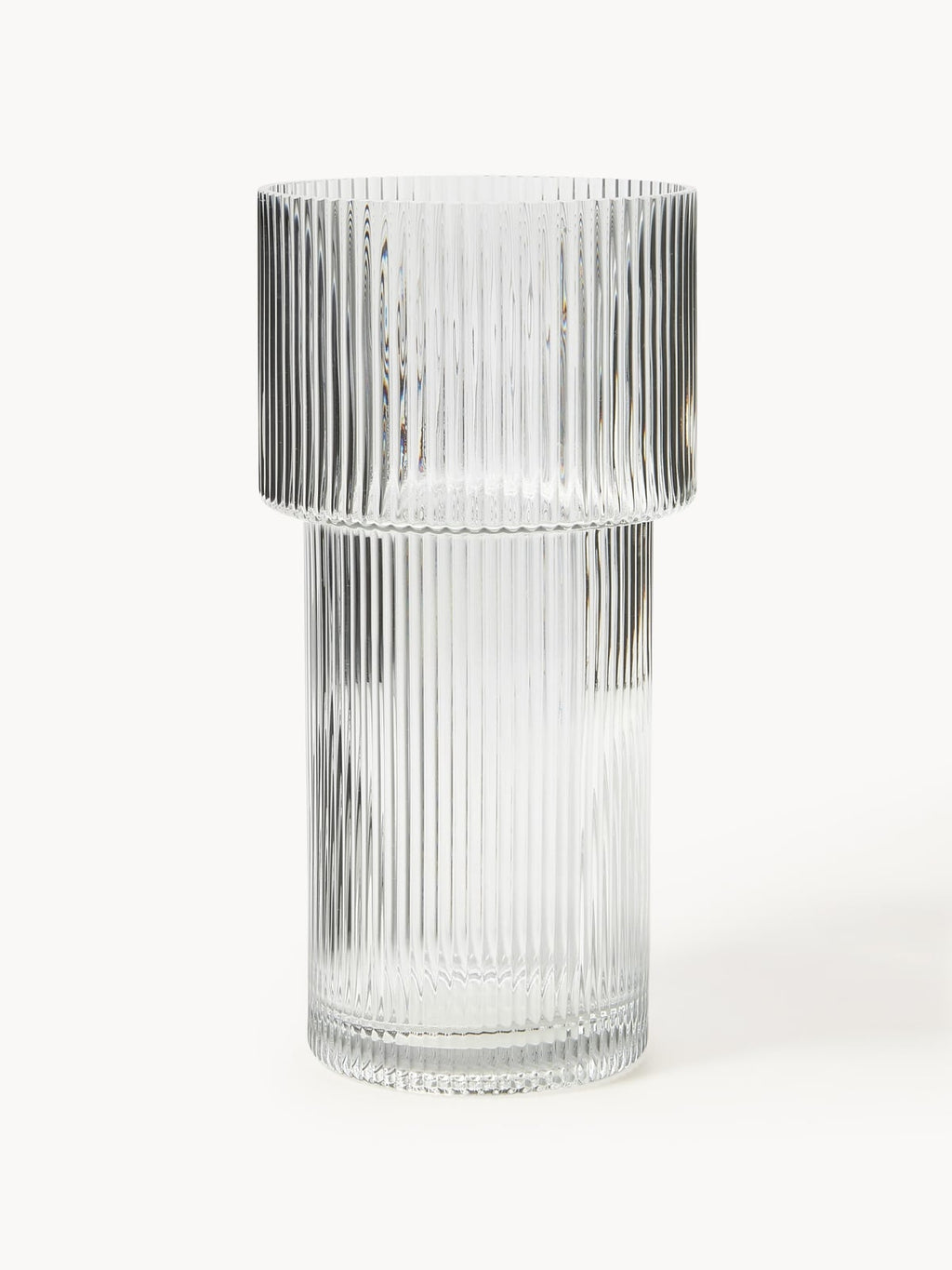 Denholm Glass Vase with Ribbed Surface, H 30 cm