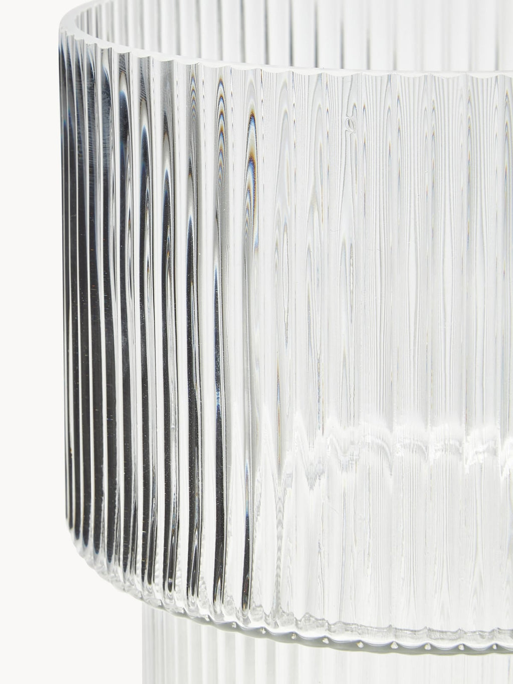 Denholm Glass Vase with Ribbed Surface, H 30 cm