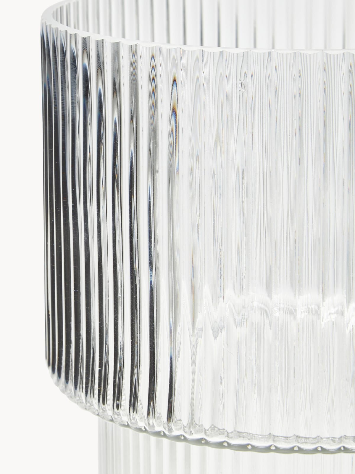 Denholm Glass Vase with Ribbed Surface, H 30 cm