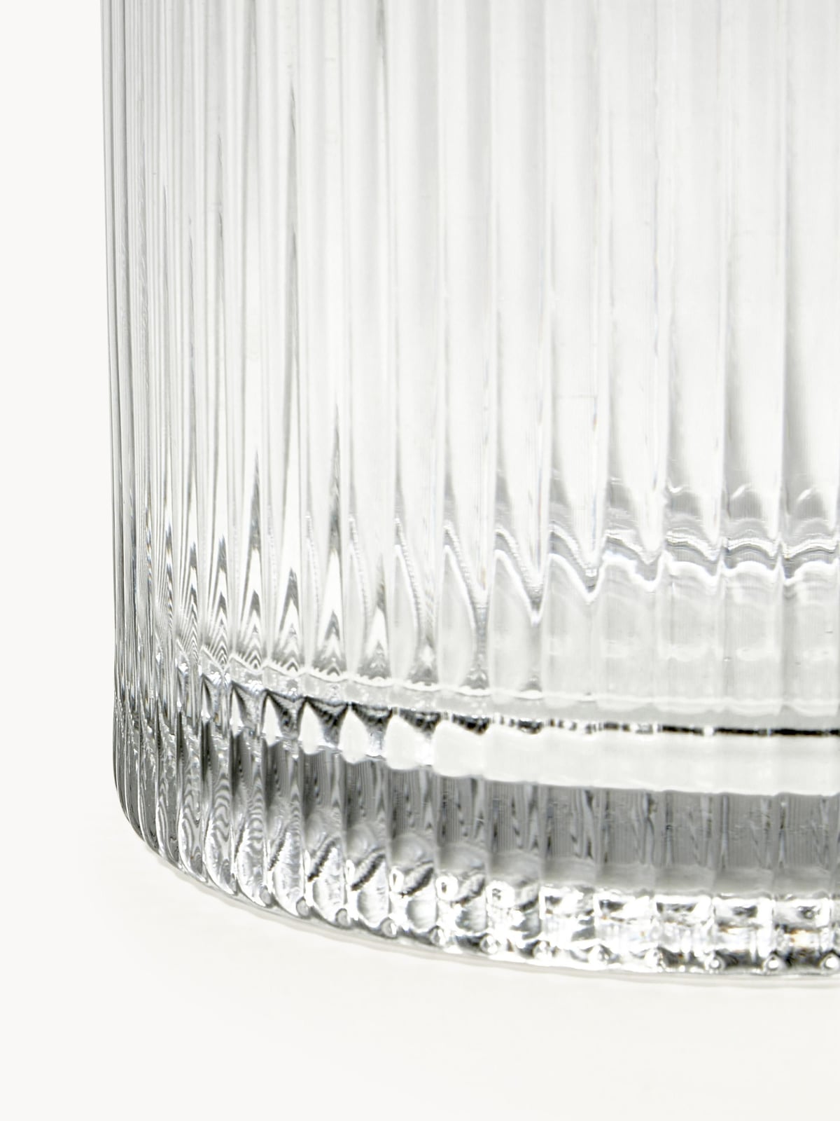 Denholm Glass Vase with Ribbed Surface, H 30 cm